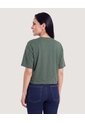 Camiseta Crop Oversize  Para Mujer Verde Ostu de Ostu
