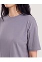 Camiseta Crop Oversize  Para Mujer Gris Ostu de Ostu