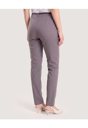 Pantalon Basico Tipo Chino Para Mujer Gris Ostu
