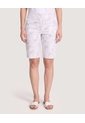 Bermuda Casual Con Bolsillos Estampada  Para Mujer Blanco Ostu de Ostu
