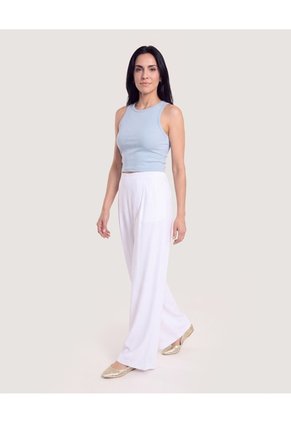 Tank Top Cuello Redondo Para Mujer Azul Ostu