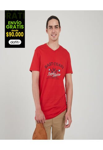 Camiseta Para Hombre Manga Corta Color Rojo Marca Ostu #60091092 Ostu