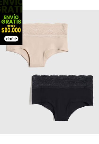 Panty Para Mujer Cachetero Color Negro Marca Ostu #40800095 Ostu