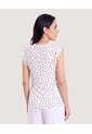 Blusa Manga Corta Con Boleros  Para Mujer Blanco Ostu de Ostu