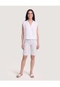 Bermuda Casual Con Bolsillos Estampada  Para Mujer Blanco Ostu de Ostu