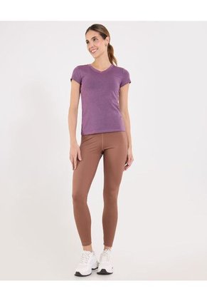 Camiseta Para Mujer Manga Corta Cuello V Color Vino Marca Ostu #40092656