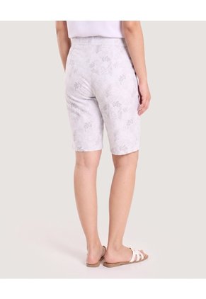 Bermuda Casual Con Bolsillos Estampada  Para Mujer Blanco Ostu