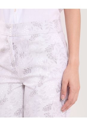 Bermuda Casual Con Bolsillos Estampada  Para Mujer Blanco Ostu