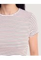 Camiseta Crop A Rayas  Para Mujer Café Ostu de Ostu