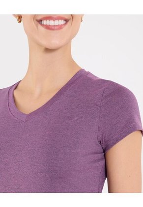 Camiseta Para Mujer Manga Corta Cuello V Color Vino Marca Ostu #40092656
