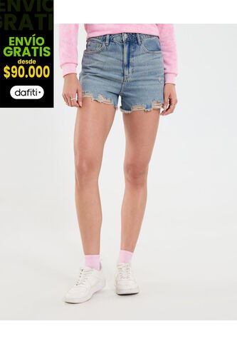 Short Para Mujer Mom Color Azul Marca Ostu #40190346 Ostu