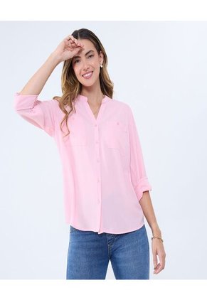 Blusa Para Mujer Manga 3/4 Color Rosa Marca Ostu #40121098
