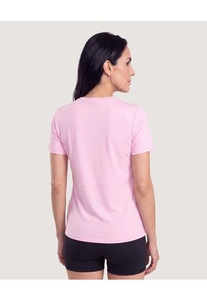 Camiseta Active Cuello V  Para Mujer Rosa Ostu