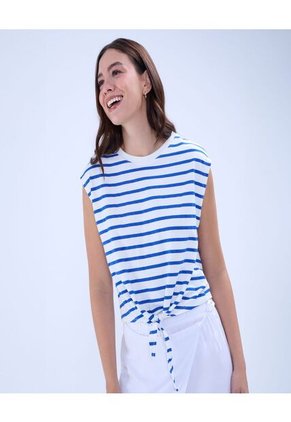 Camiseta Para Mujer Manga Sisa Color Azul Rey Marca Ostu #40092324