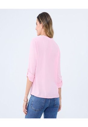 Blusa Para Mujer Manga 3/4 Color Rosa Marca Ostu #40121098