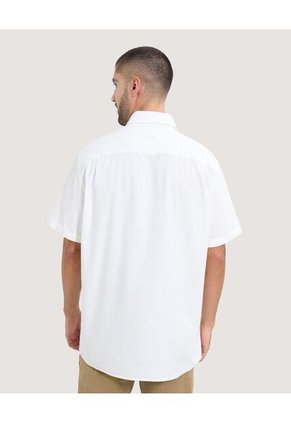 Camisa Para Hombre Manga Corta Con Bolsillo Cuello Casual M Color Marfil Marca Ostu #60010790