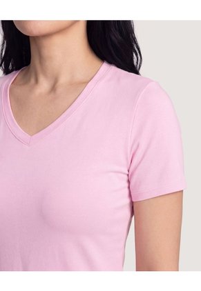Camiseta Active Cuello V  Para Mujer Rosa Ostu