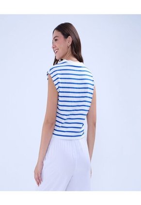 Camiseta Para Mujer Manga Sisa Color Azul Rey Marca Ostu #40092324