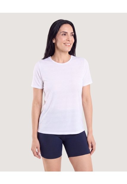 Camiseta Active Texturizada  Para Mujer Blanco Ostu