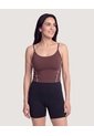 Top Active Contrast  Para Mujer Café Ostu de Ostu