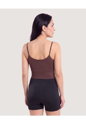 Top Active Contrast Para Mujer Café Ostu