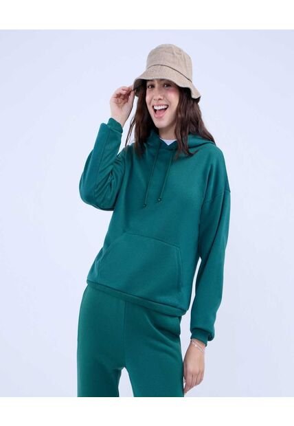Buzo Para Mujer Hoodie Color Verde  Marca Ostu #40060402