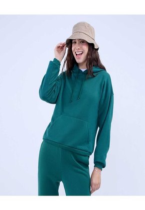 Buzo Para Mujer Hoodie Color Verde  Marca Ostu #40060402