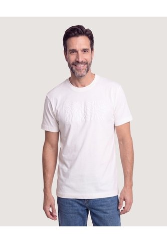 Camiseta Basica Estampada  Para Hombre Arena Ostu Ostu