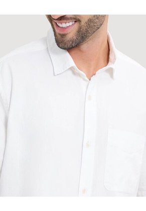 Camisa Para Hombre Manga Corta Con Bolsillo Cuello Casual M Color Marfil Marca Ostu #60010790