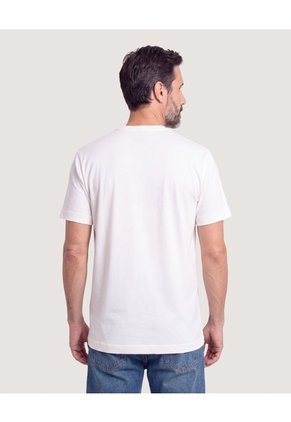 Camiseta Basica Estampada  Para Hombre Arena Ostu