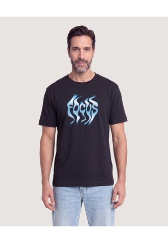Camiseta Basica Estampada  Para Hombre Negro Ostu Ostu