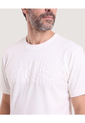 Camiseta Basica Estampada  Para Hombre Arena Ostu