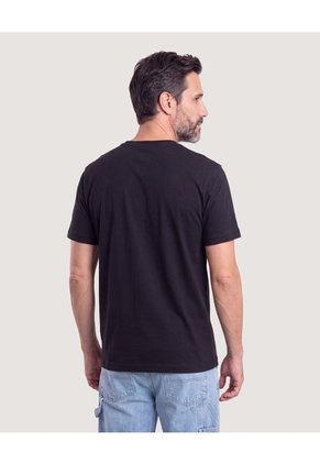 Camiseta Basica Estampada  Para Hombre Negro Ostu
