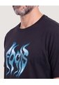 Camiseta Basica Estampada  Para Hombre Negro Ostu de Ostu