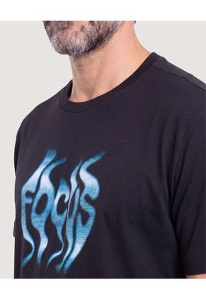 Camiseta Basica Estampada  Para Hombre Negro Ostu