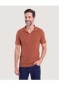 Polo Tricot Cuello Abierto  Para Hombre Terracota Ostu de Ostu