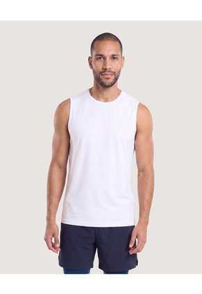 Camiseta Deportiva Unicolor Para Hombre Blanco Ostu