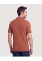 Polo Tricot Cuello Abierto  Para Hombre Terracota Ostu de Ostu