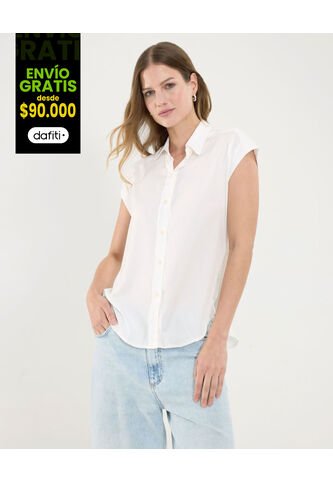 Camisa Para Mujer Manga Corta Color Blanco Marca Ostu #40010148 Ostu