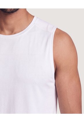 Camiseta Deportiva Unicolor Para Hombre Blanco Ostu