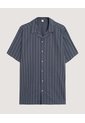 Camisa  Para Hombre Manga Corta Sin Bolsillo Cuello C Color Azul Marca Ostu #60010907 de Ostu