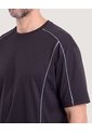 Camiseta Oversize Contrast  Para Hombre Negro Ostu de Ostu
