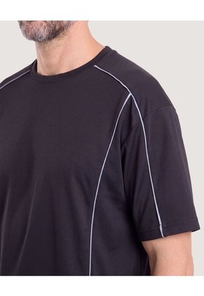Camiseta Oversize Contrast  Para Hombre Negro Ostu