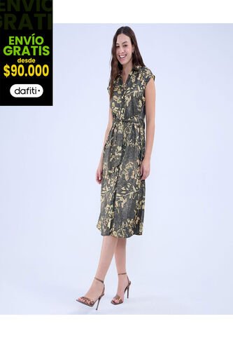 Vestido Para Mujer Manga Sisa Color Verde Marca Ostu #40170291 Ostu