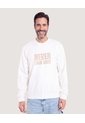 Buzo Cuello Redondo Estampado  Para Hombre Crema Ostu de Ostu