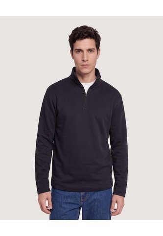 Buzo Half Zip  Para Hombre Negro Ostu Ostu