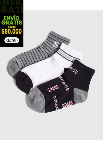 Medias Infantil Niño Tobillera Color Negro Marca Ostu #80980150 Ostu