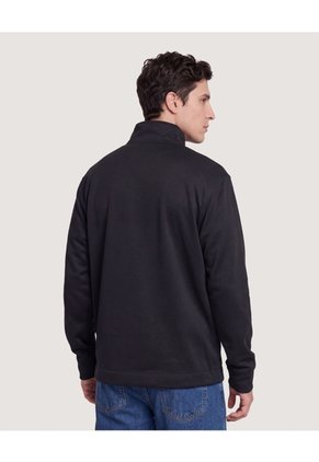 Buzo Half Zip  Para Hombre Negro Ostu