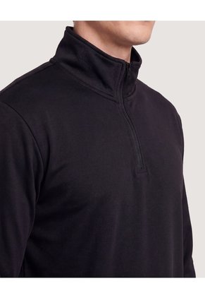 Buzo Half Zip  Para Hombre Negro Ostu