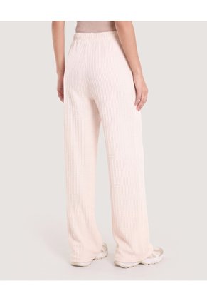 Pantalón Wide Leg Texturizado  Para Mujer Beige Ostu